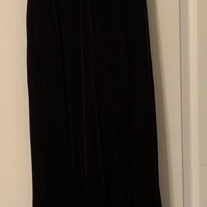 Black velvet fitted & flared gown w/lace cut outs